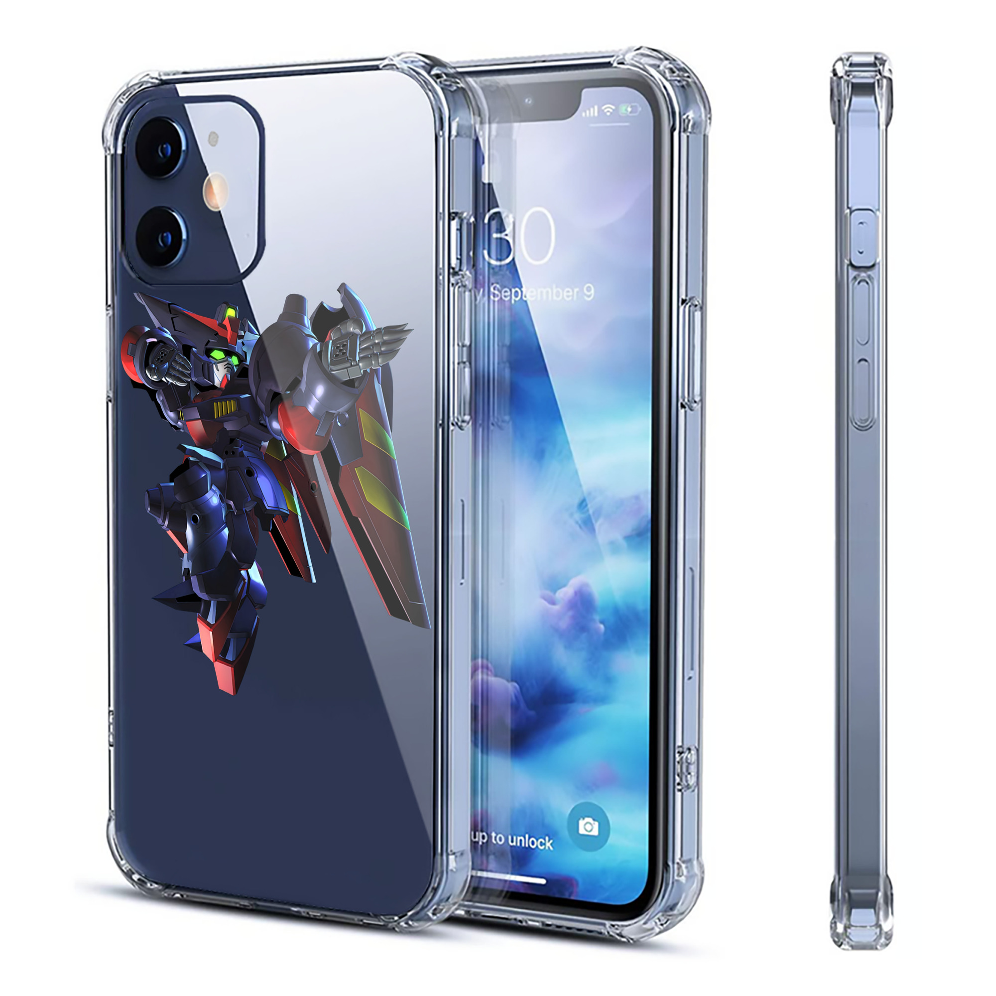 （画像用） 機動戦士ガンダム Mobile Suit Gundam 【iPhone 12シリーズ対応】透明スマホケース（クリアソフトケース）